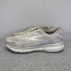 Brooks Ghost 15 Womens Shoes Size 8 Grey & White Running Sneakers 1203801B112